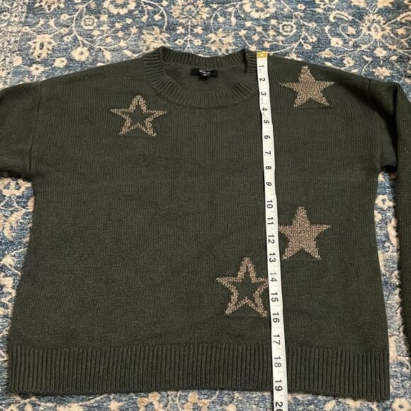 Rails Perci Olive Green Star Design Pullover Boho Sweater Contemporary - Picture 8 of 12